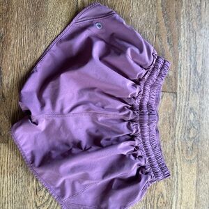 lululemon Purple hottie hot shorts 2.5” size 4